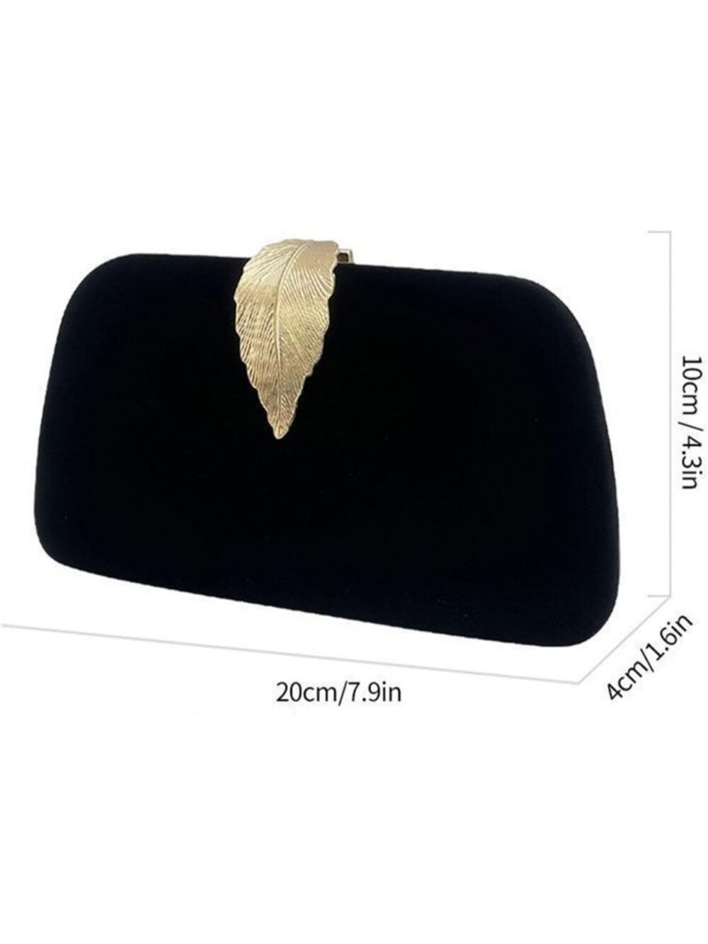 Women's Wine Red Elegant Clutch Purse Metallic Leaves Clasp Banquet Evening Bag - Picture 4 of 6